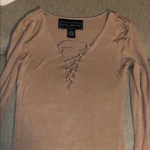 Slim fitting tan dress